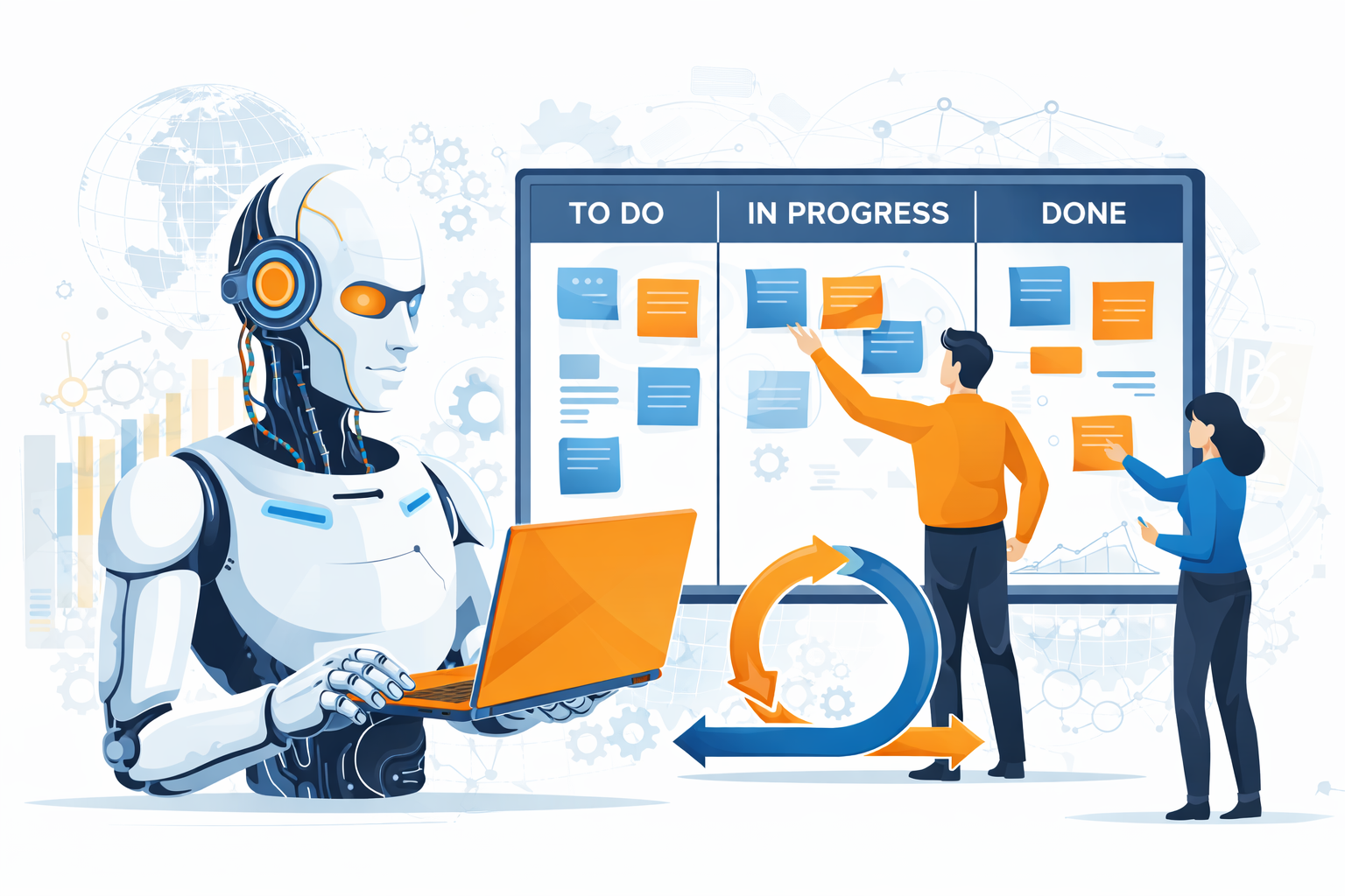 Agile Vorgehensweise für KI-Projekte – Visualisierung von Kanban und Scrum im KI-Kontext